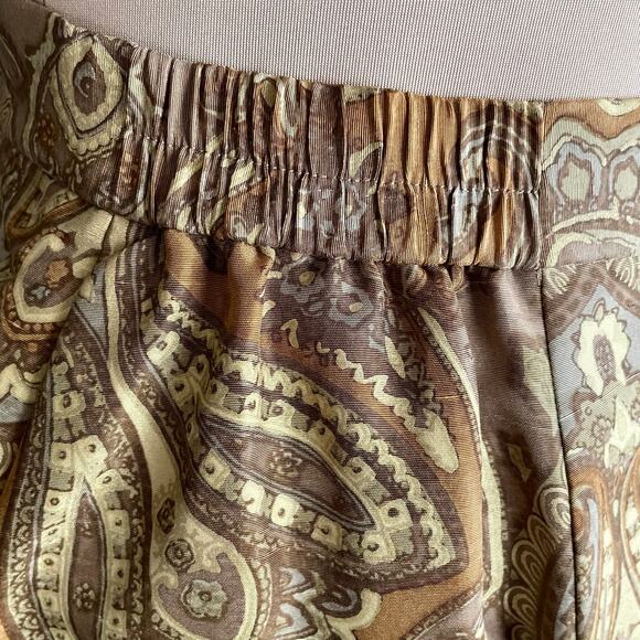 Jeremy Spencer Vintage 100% Silk Tan Gold Paisley 2-Piece Blazer/Skirt Set Sz 10 - Picture 9 of 11